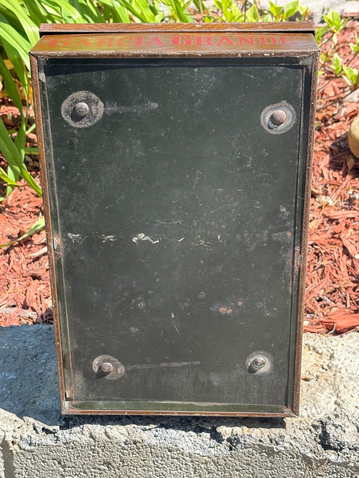 EARLY 1900’s (GARCIA GRANDE CIGARS) LARGE GLASS/LITHO TIN COUNTER TOP DISPLAY