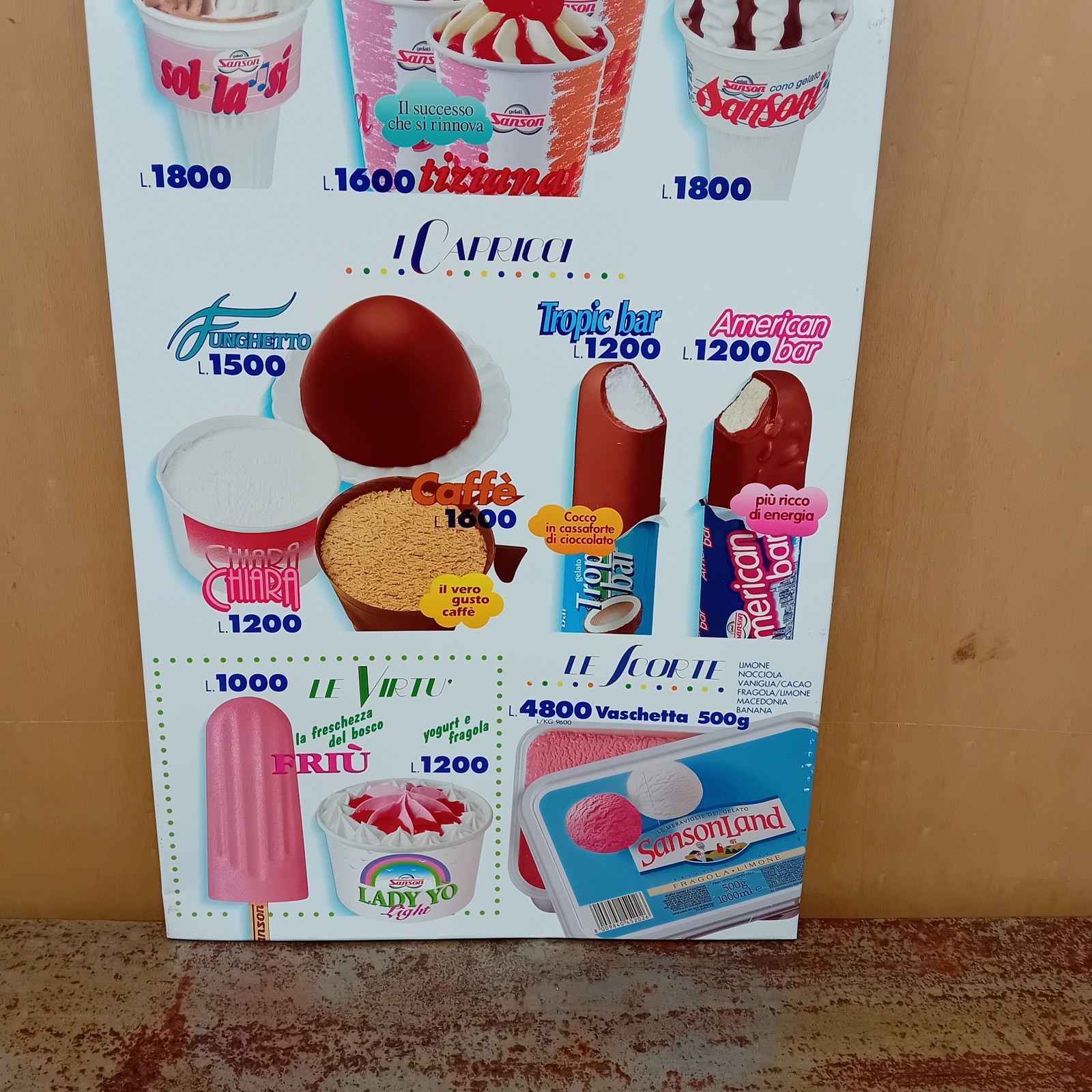 Sanson Ice Cream Table Sign