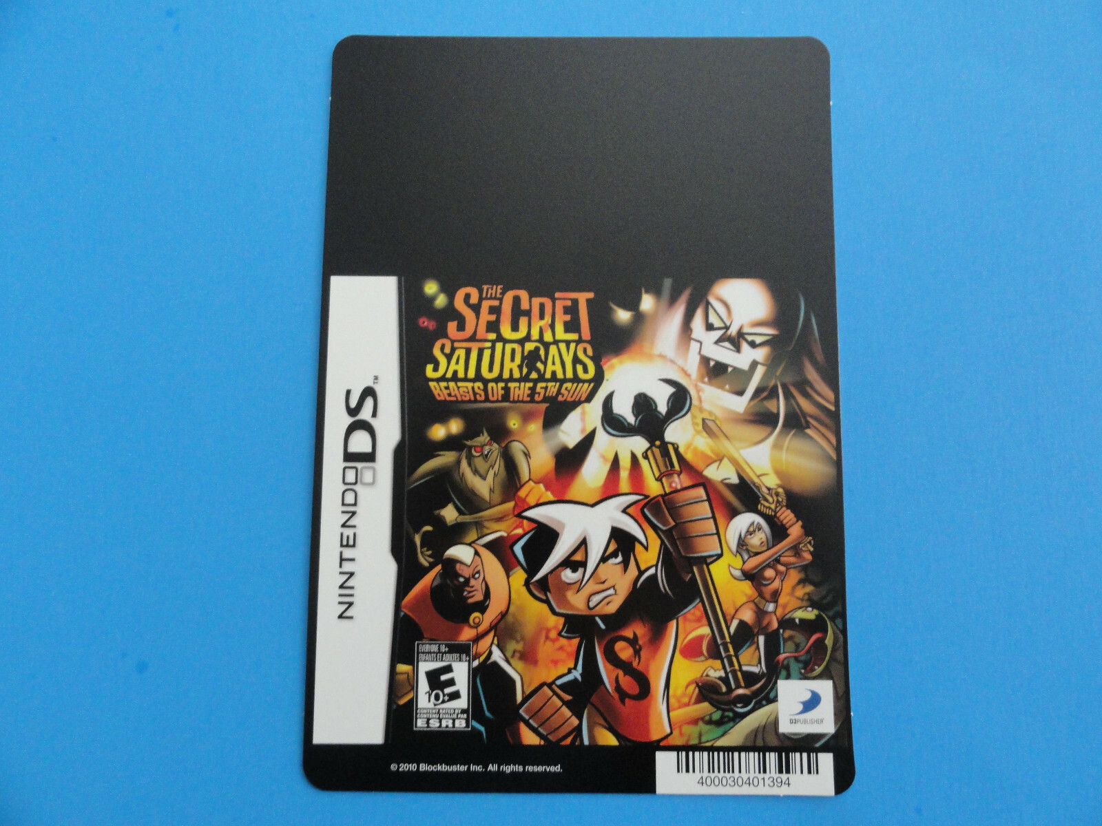 NINTENDO DS THE SECRET SATURDAYS BLOCKBUSTER VIDEO SHELF DISPLAY BACKER CARD