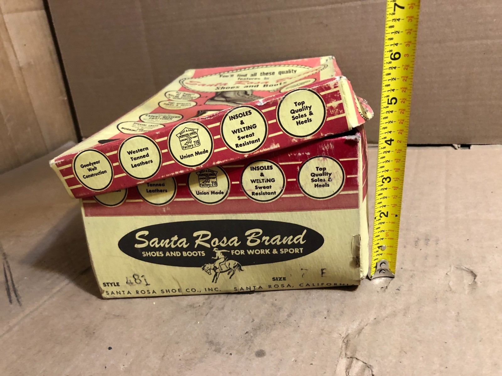 VINTAGE 50S 60S SANTA ROSA BRAND BOOT *BOX ONLY(NOBOOTS) ADVERTISING DISPLAY USA