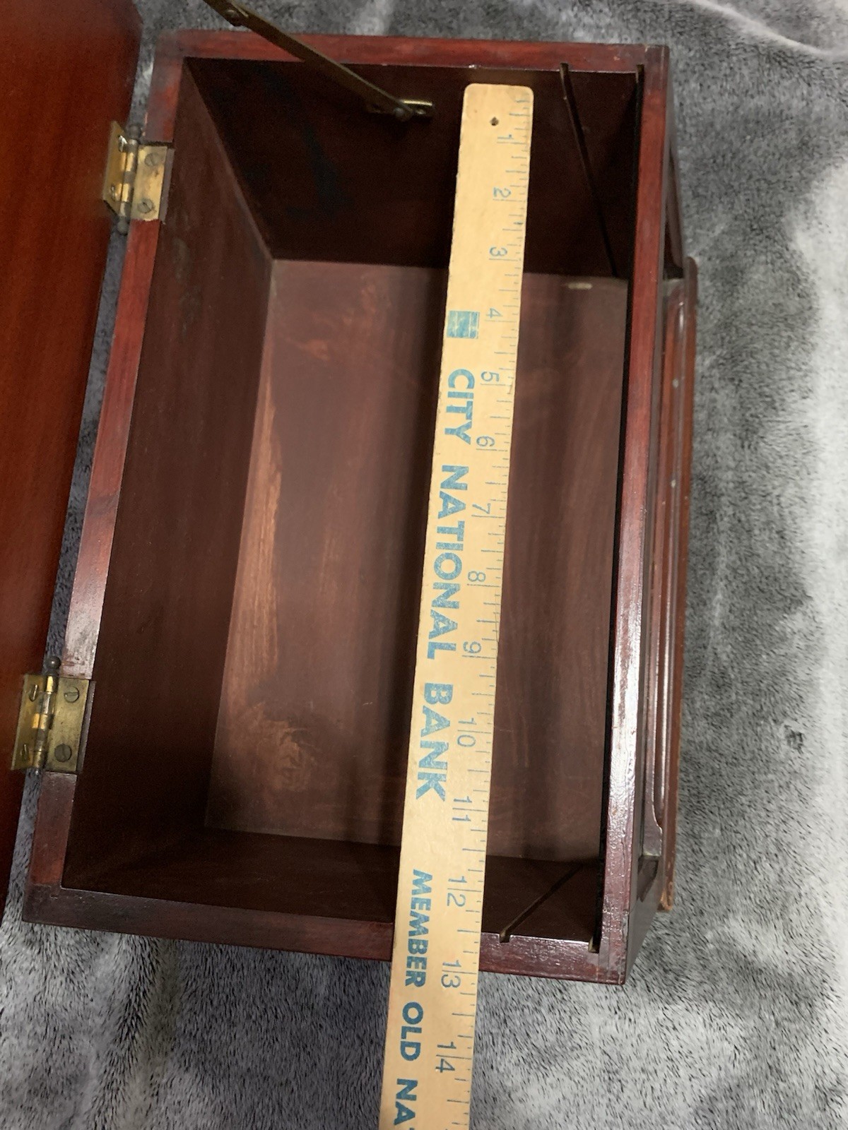 Antique Boston Garter Store Display Cabinet Advertising Case Mahogany 14x11x8”
