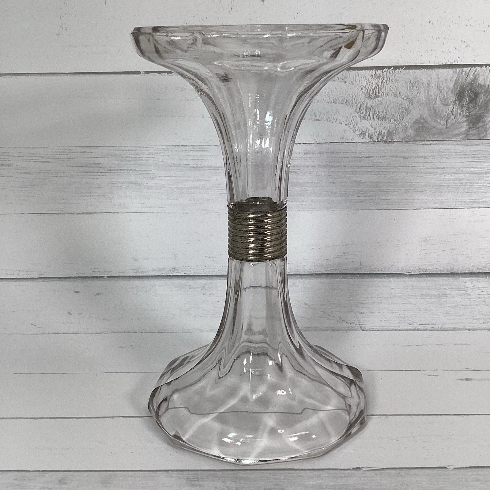 Vintage Glass Drugstore Shelf Riser Soda Fountain 8.25″ – Hat Display Pedestal