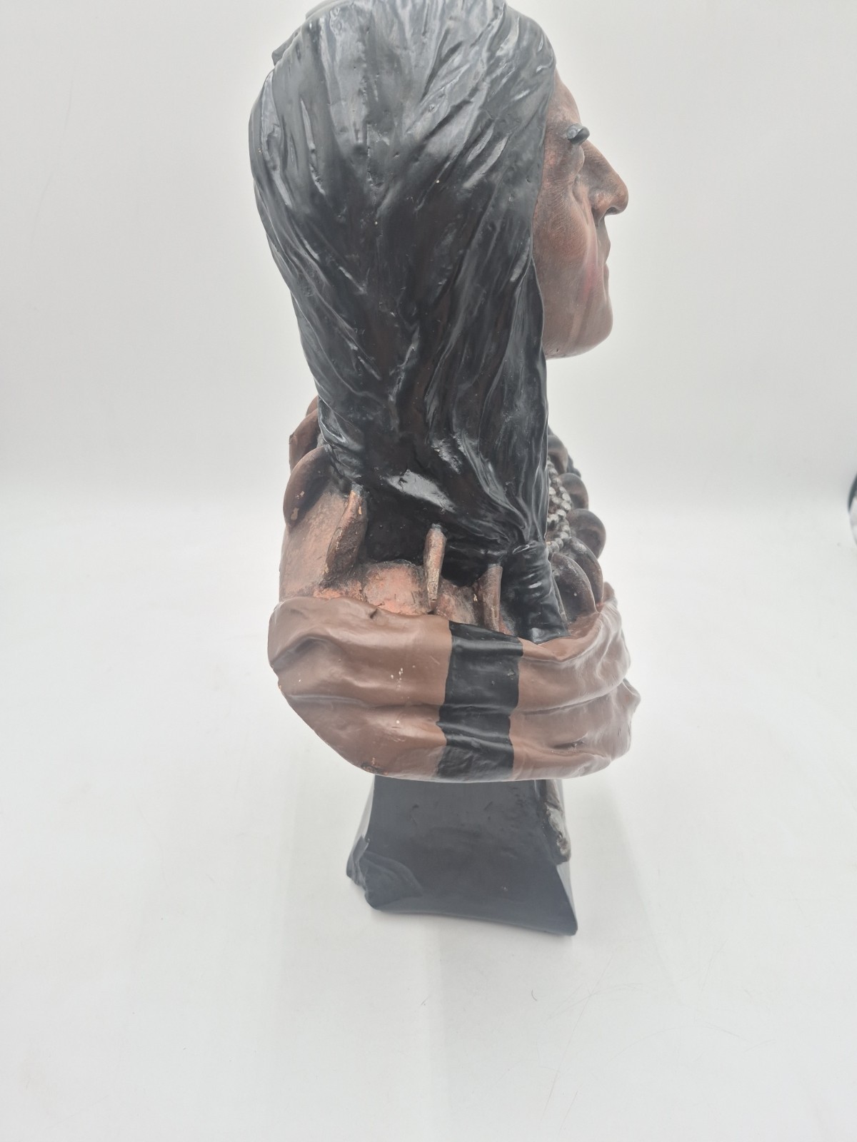 Antique 1900 Bailey Company Native American Plaster Bust Tobacco Store Display