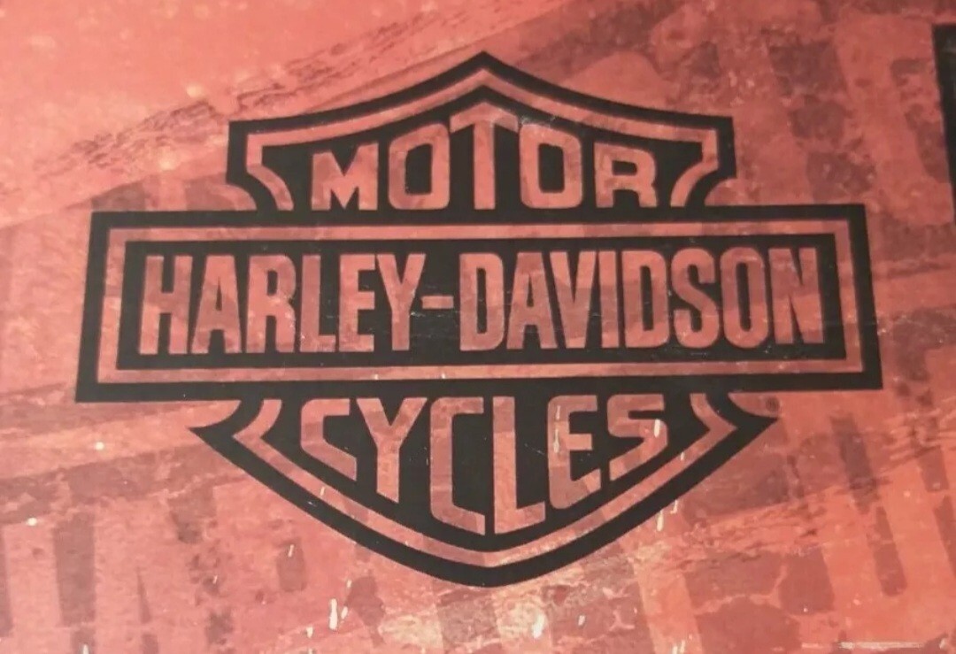 WOODEN SIGN TABLE FRAME-HARLEY DAVIDSON-MOTORCYCLE-BIKERS-PICTURES-POSTER
