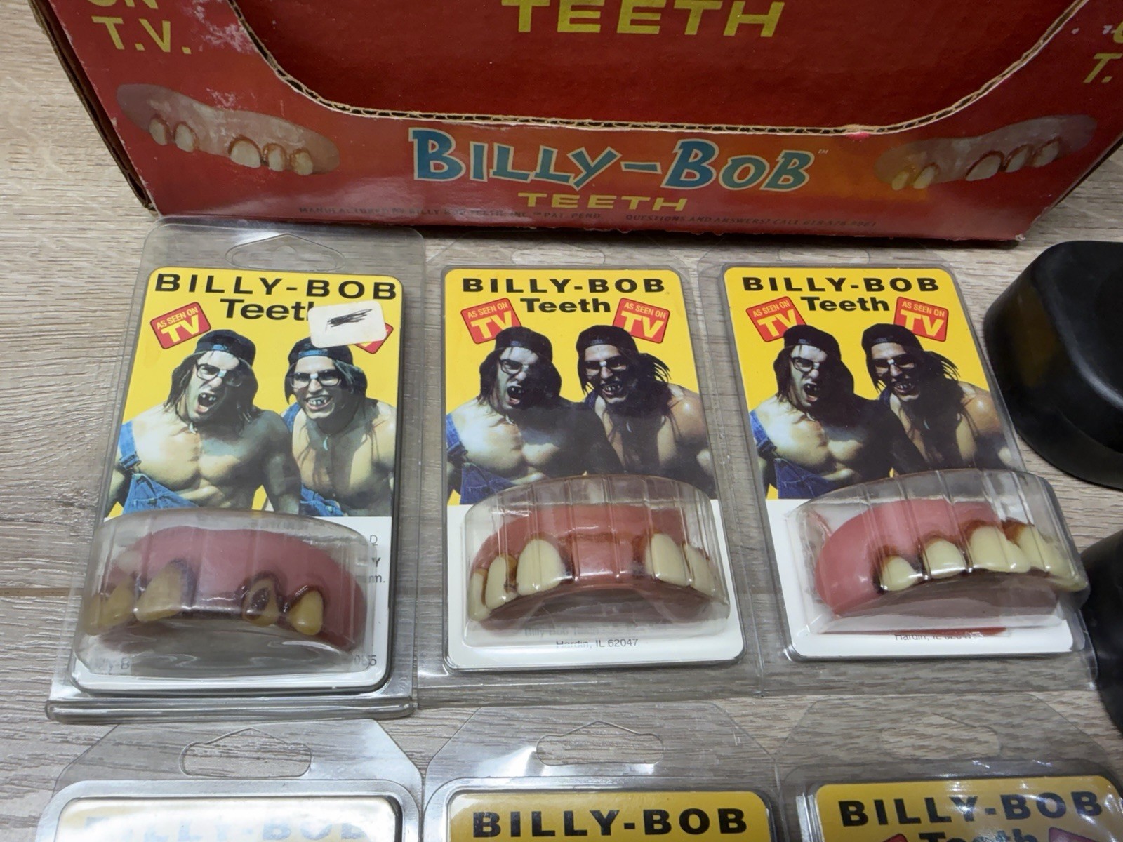 Vintage Billy-Bob Novelty Costume Teeth Point Of Sale Display Box W/ 6 Sets New