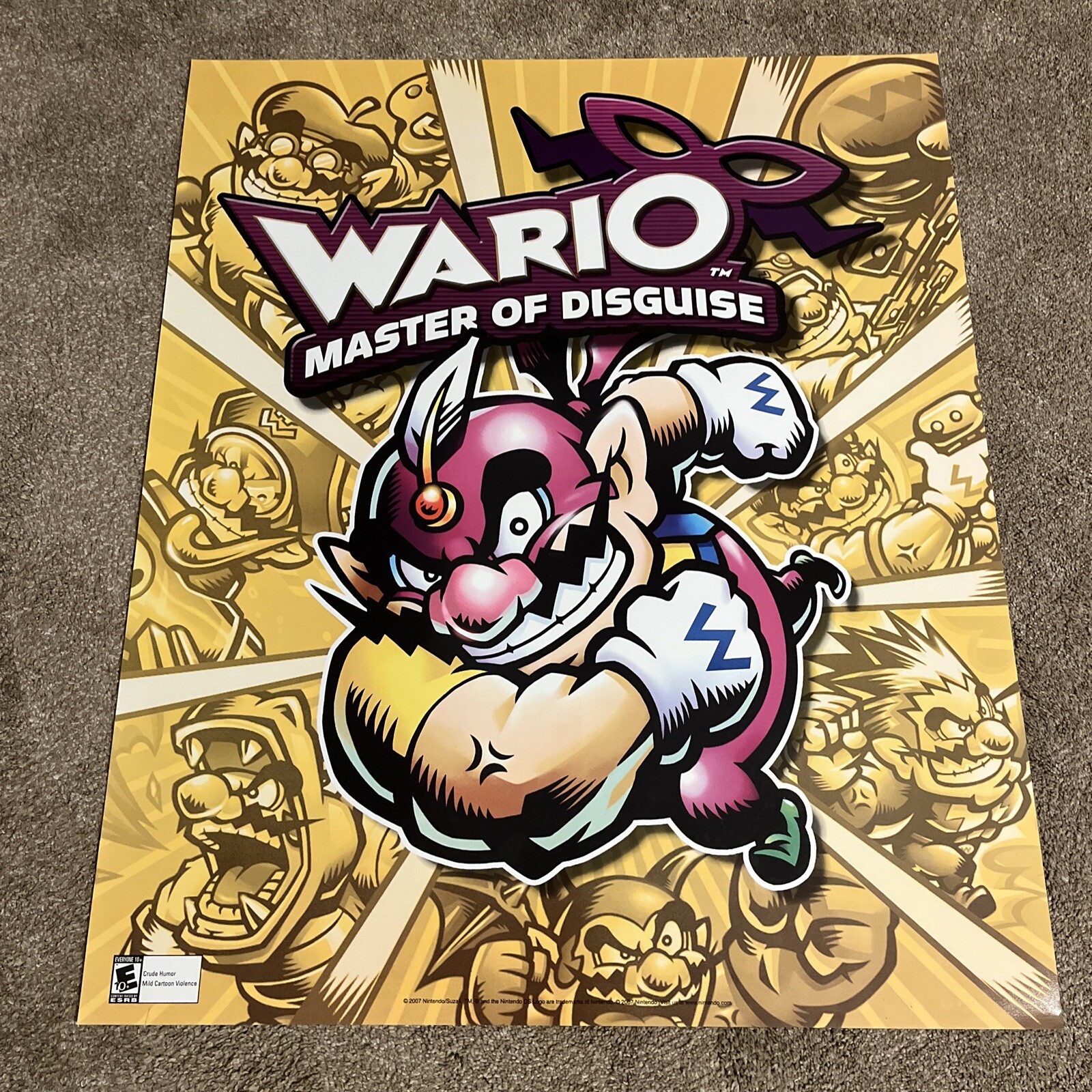 Wario Master Of Disguise 30” X 36” Plastic Store Display Poster!