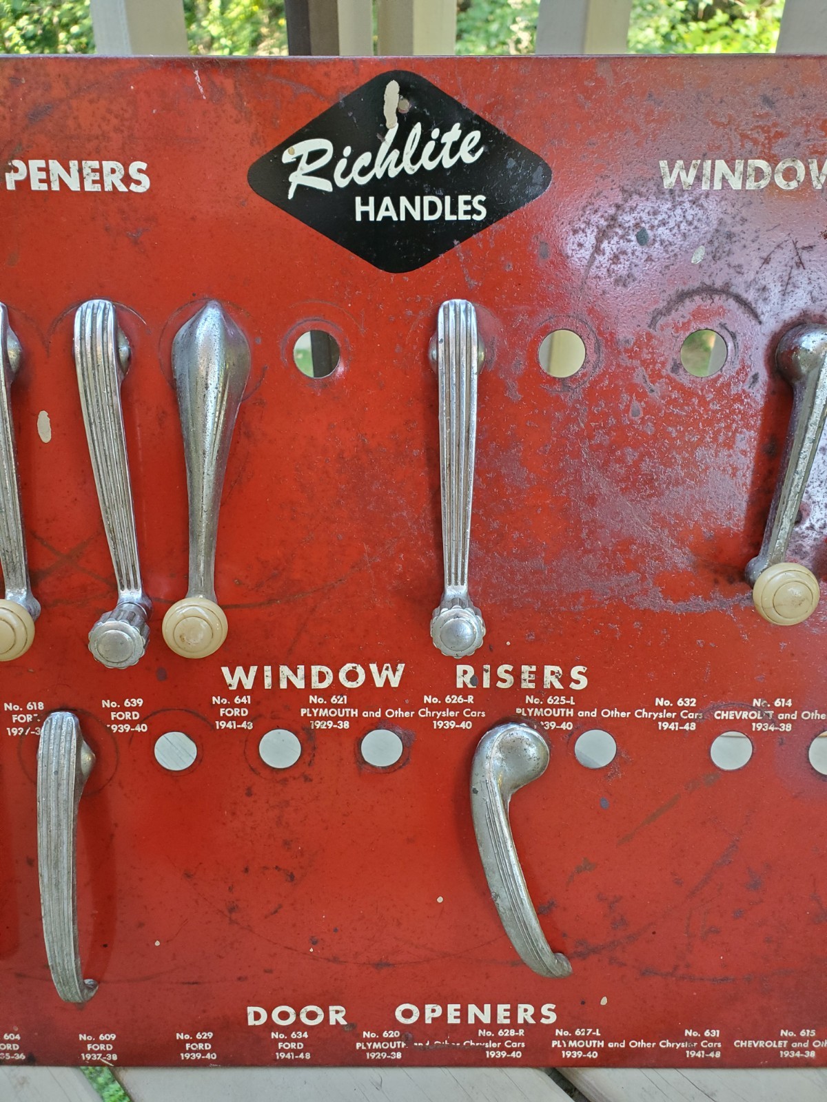 Vintage Richlite Handles Car Window Risers Store Display Auto Advertising