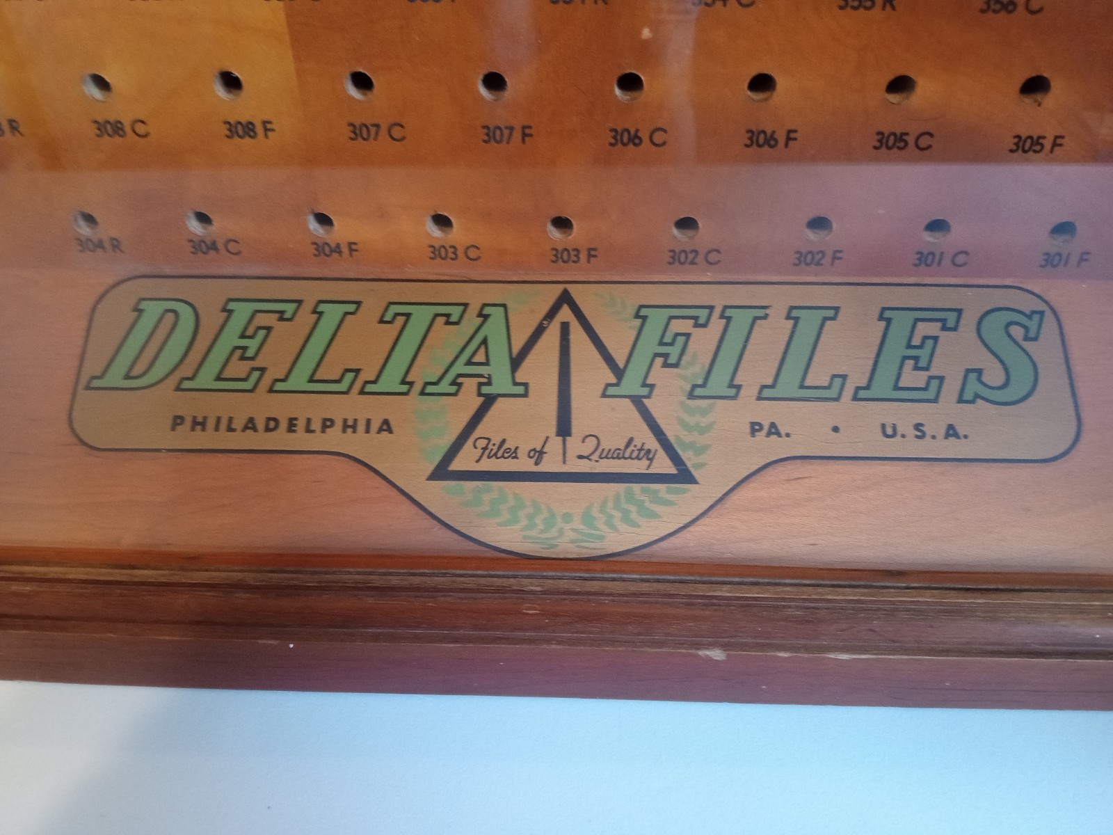 Vintage Early 1900s Hardware Store File Display Case ..Delta Files…..
