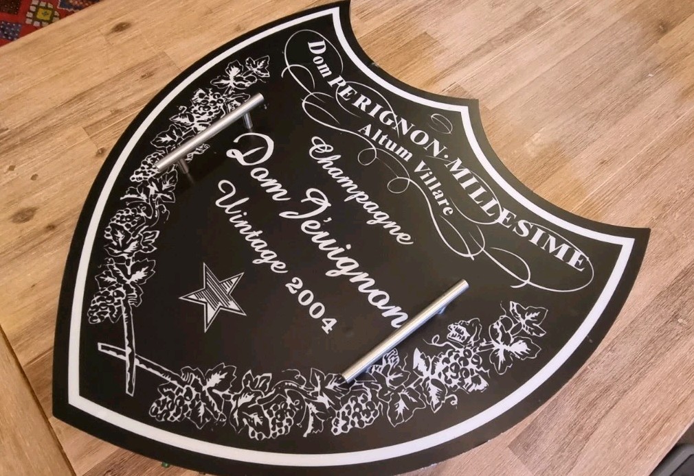 Dom Perignon 60x60cm Handcrafted Plexiglass Two-Sided Light Sign