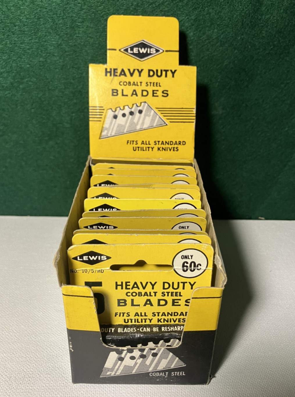 VTG Lewis Cobalt Steel Blades – Full Hardware Store Display (12 x 5ct) 1950s-60s