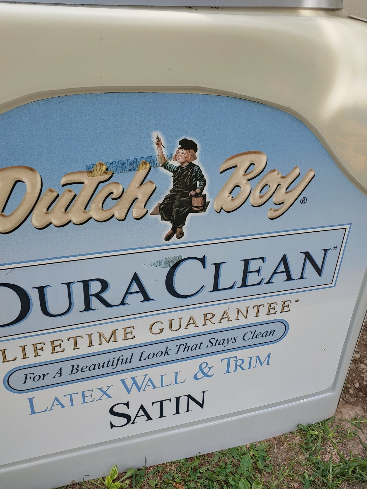 HUGE Dutch Boy Paint Can Bucket 4′ Sign Light Up Dura Clean Store-Front VTG