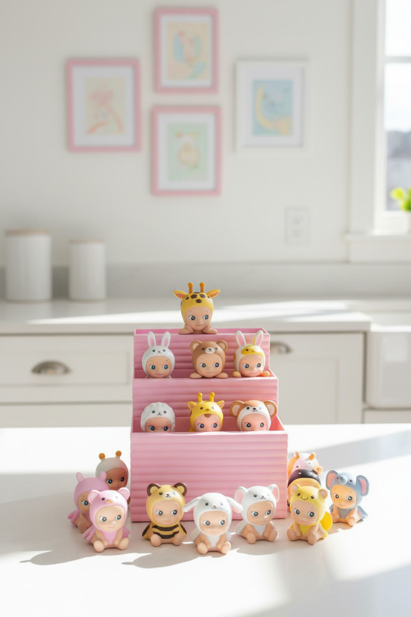 Sonny Angel Tiered Display Stand – Pastel Mini Toy Organizer