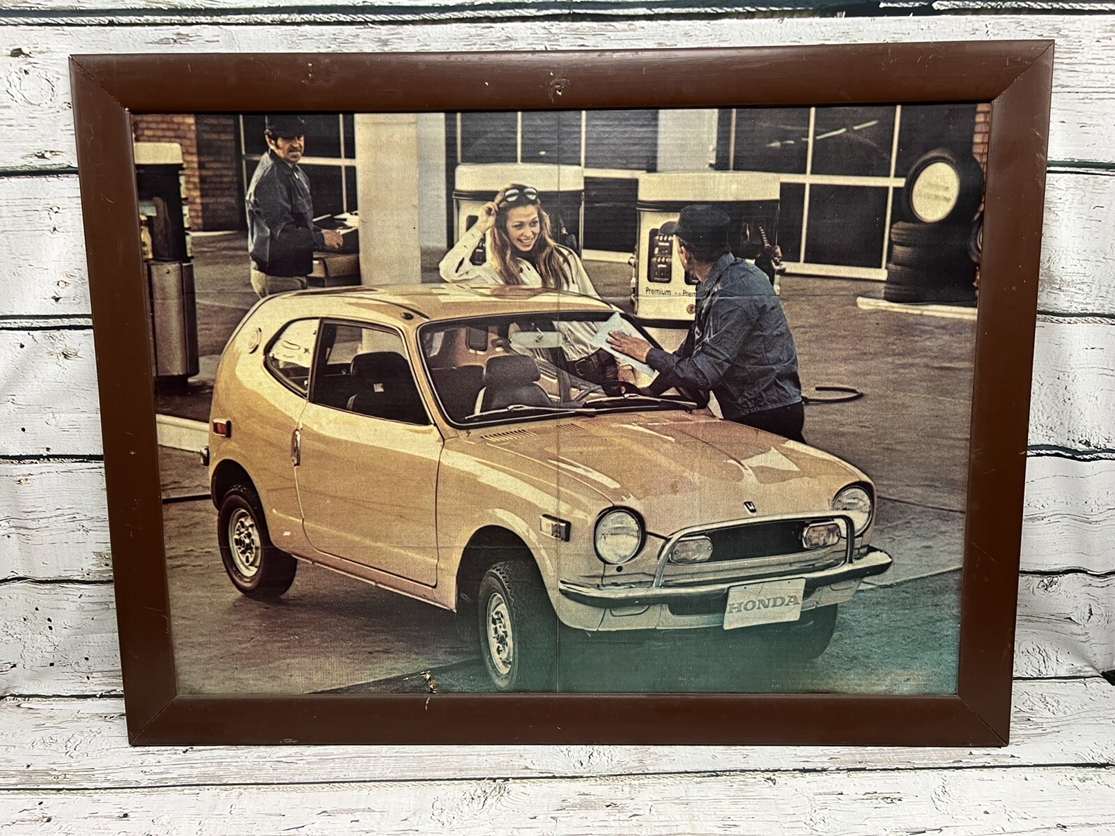 VTG Honda Z600 Gas Station RARE 70’s Dealership Advertising Store Sign Picture
