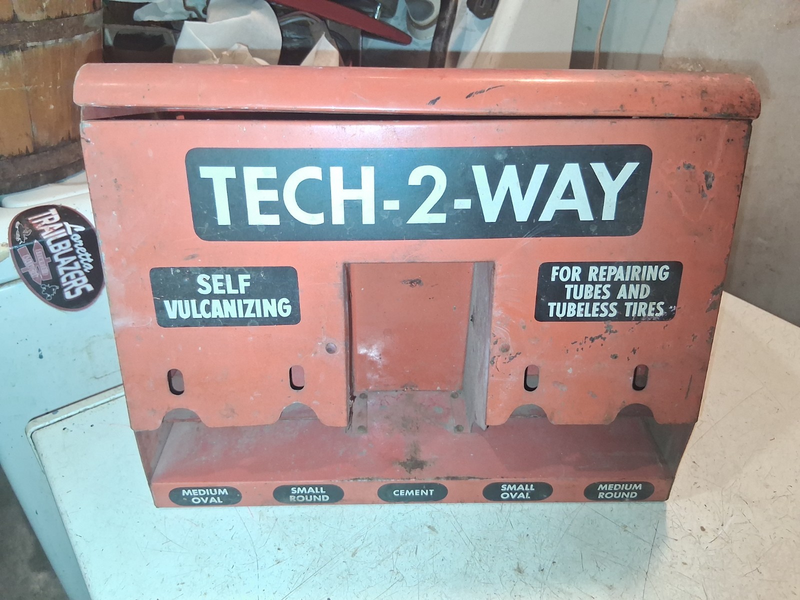 Vtg Tech – 2 – Way Tire Tube Repair Countertop Store Display Cabinet Dispenser