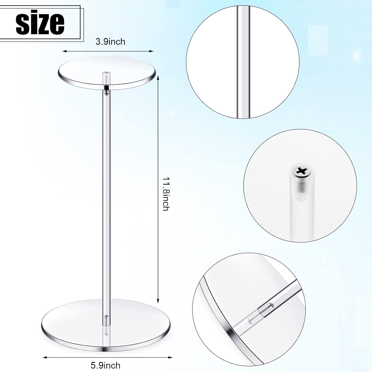 Modern 12 Inch Acrylic Hat and Wig Stands – Perfect for Tabletop Organization