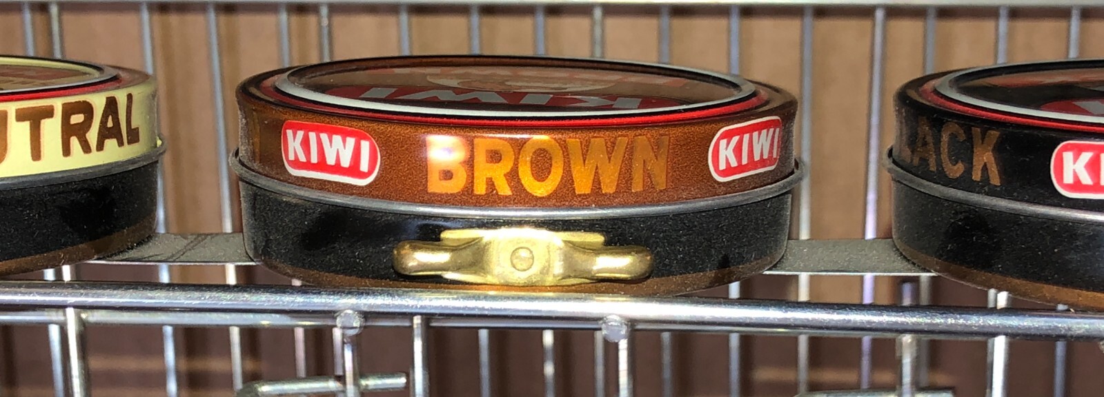 Kiwi Shoe Polish Tins Vintage Metal Store Counter-Top Stand 1940’s w Tin Old
