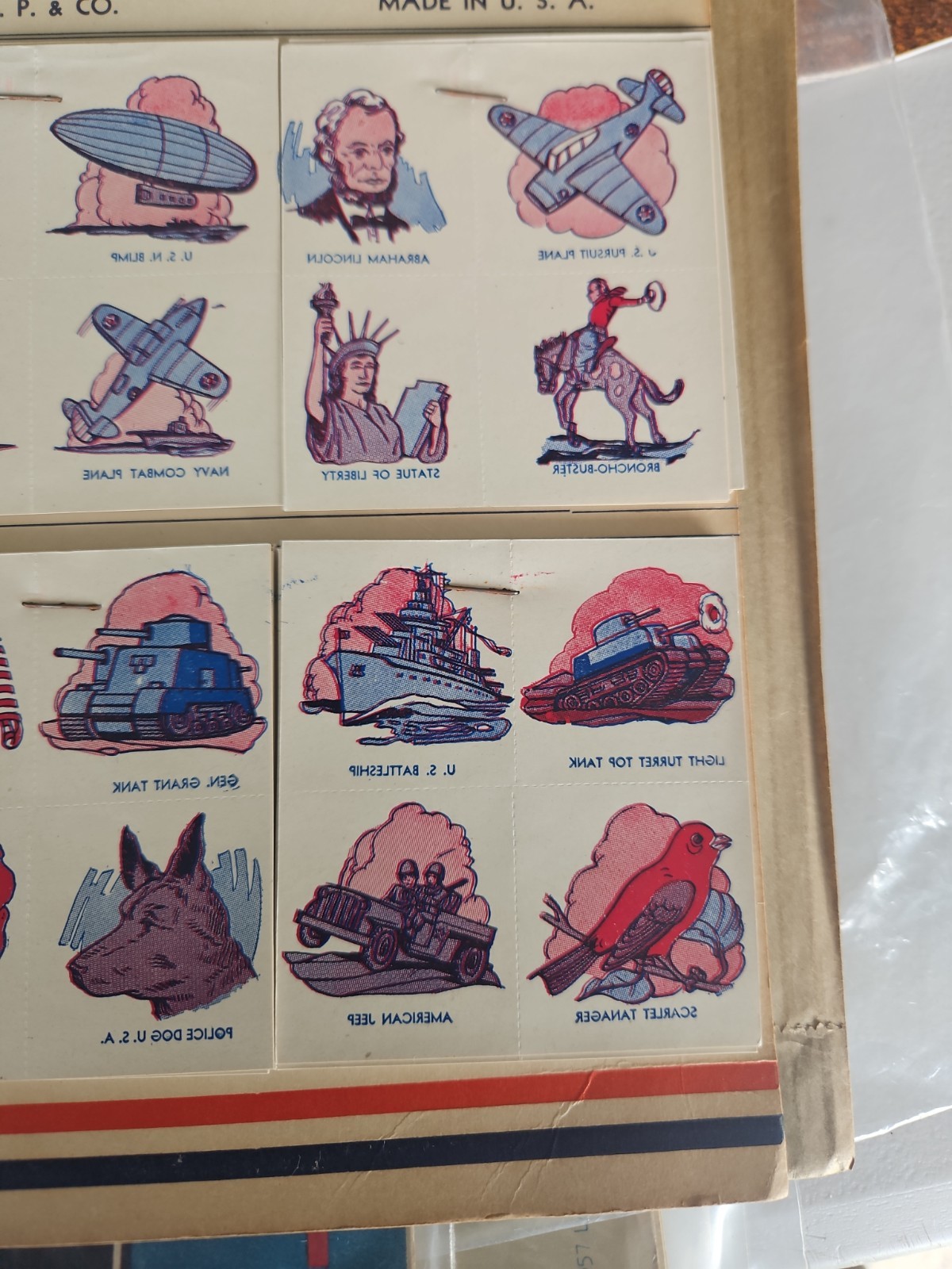 Vintage Original 1940’s WWII American Transfer Pictures Tattoo Store Display