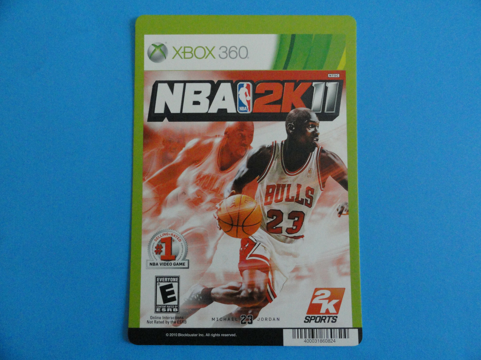 XBOX 360 NBA 2K11 MICHAEL JORDAN BLOCKBUSTER VIDEO BACKER CARD 5″X8″ -NO GAME