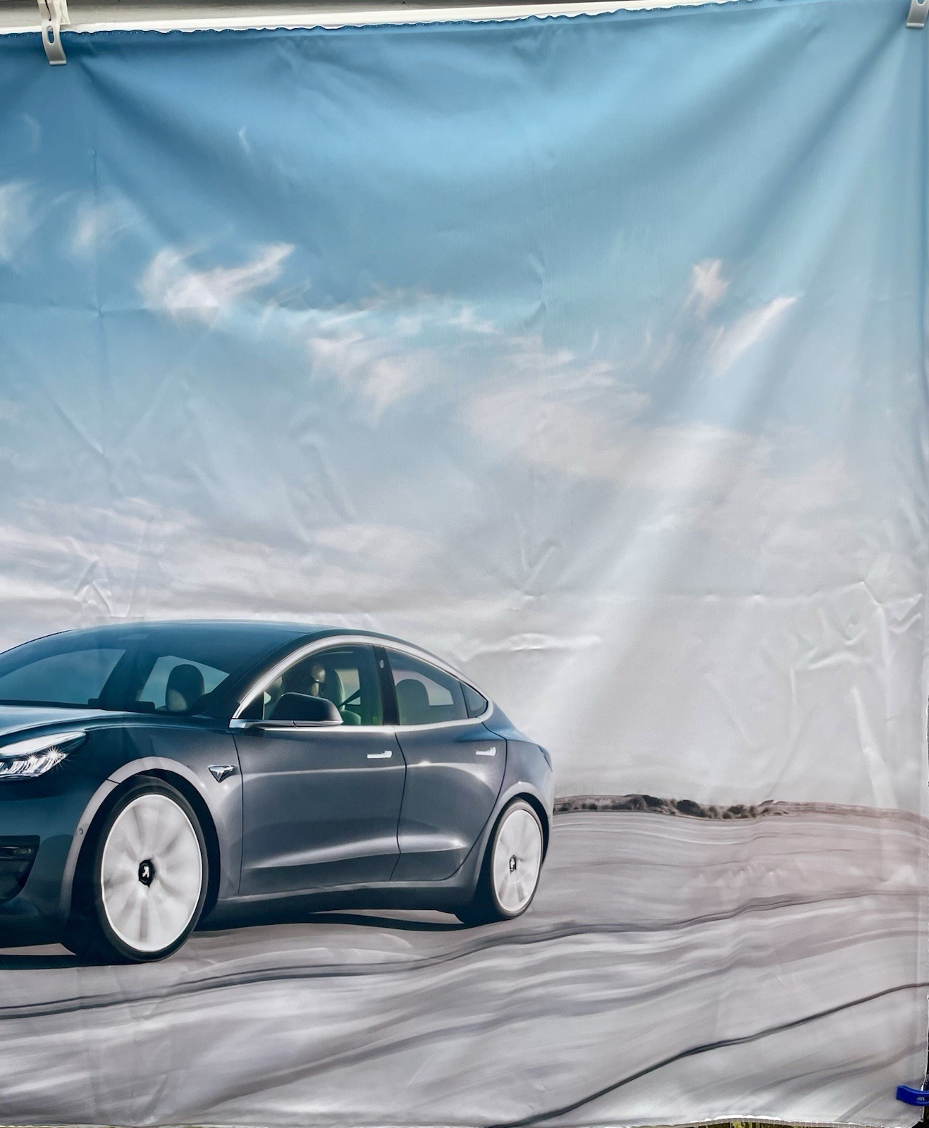 Tesla Model 3 4ft X 6ft Showroom Fabric Graphic Sign Only