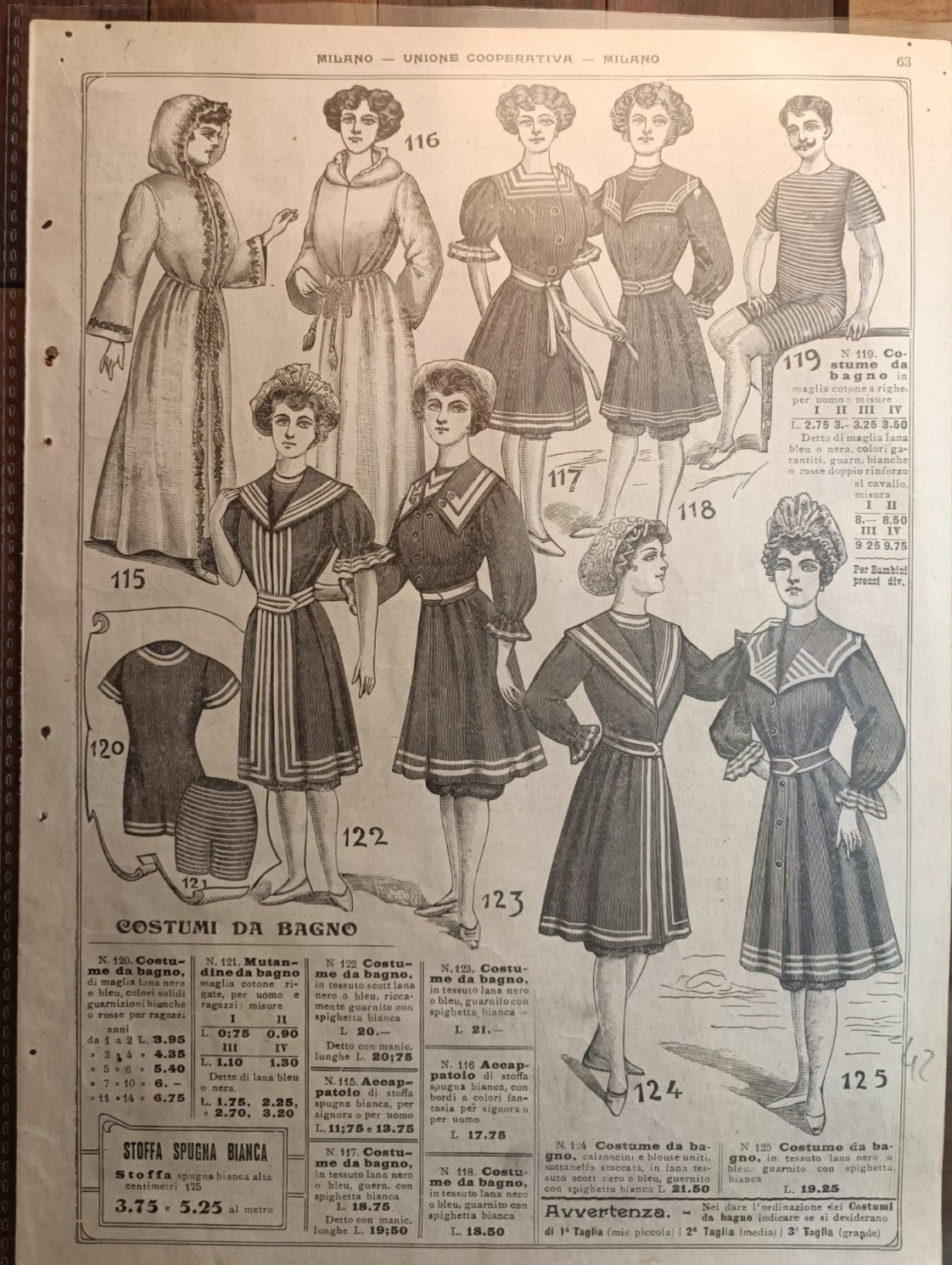 SWIMSUITS & UNDERWEAR-MILAN EARLY 900 PRICE LIST-N.42