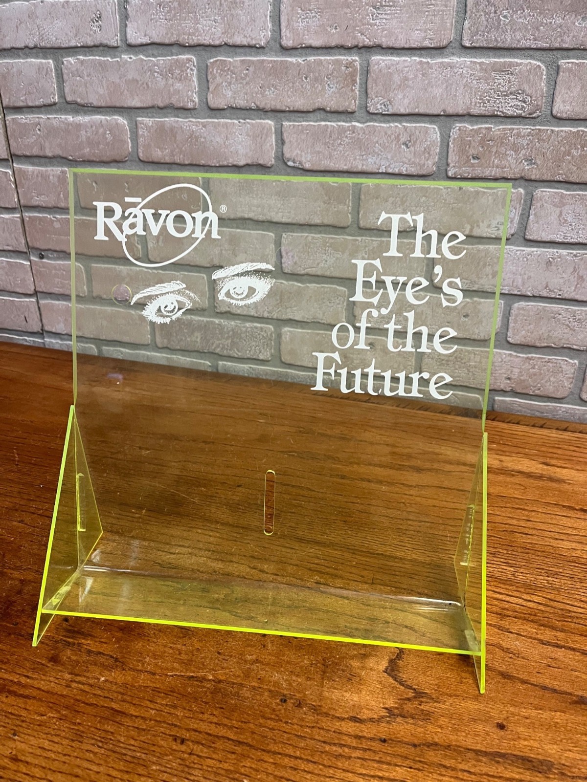 Vintage Ravon Neon Green Sunglasses Plastic Store Display Rack Shelf UV GLOWS!