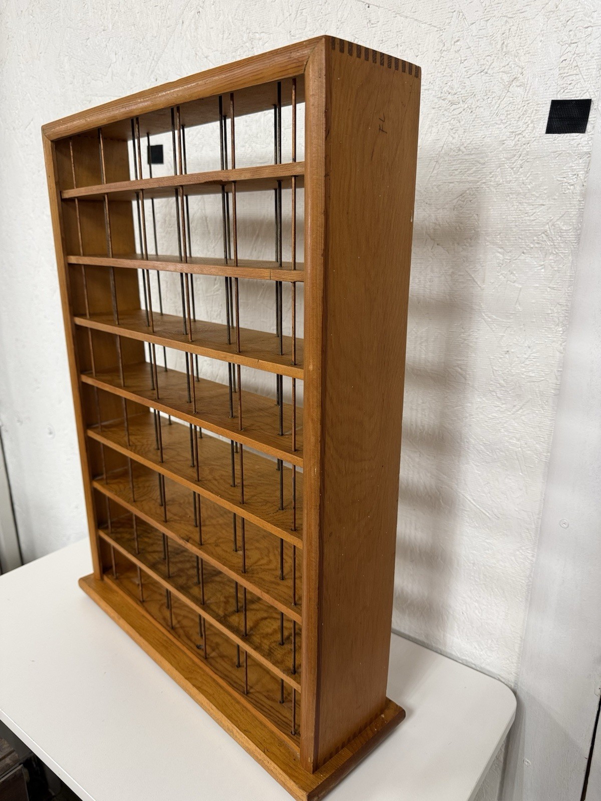 VTG RIT Fabric Dye Store Display Rack Wood Metal Countertop Cottage Core Decor