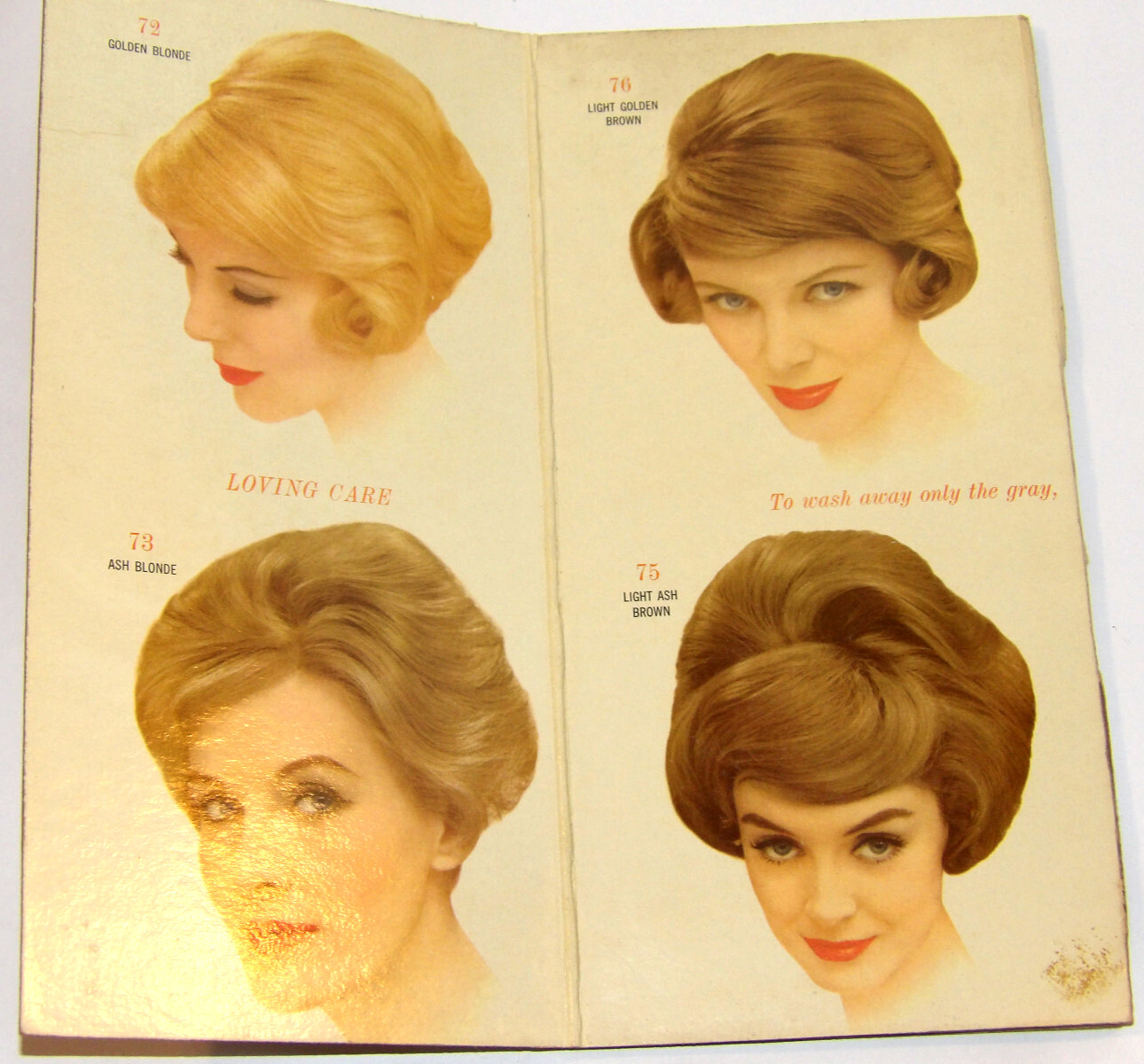 VTG 1961 CLAIROL LOVING CARE COLOR SELECTOR BEAUTY PARLOR FOLDING STORE DISPLAY!