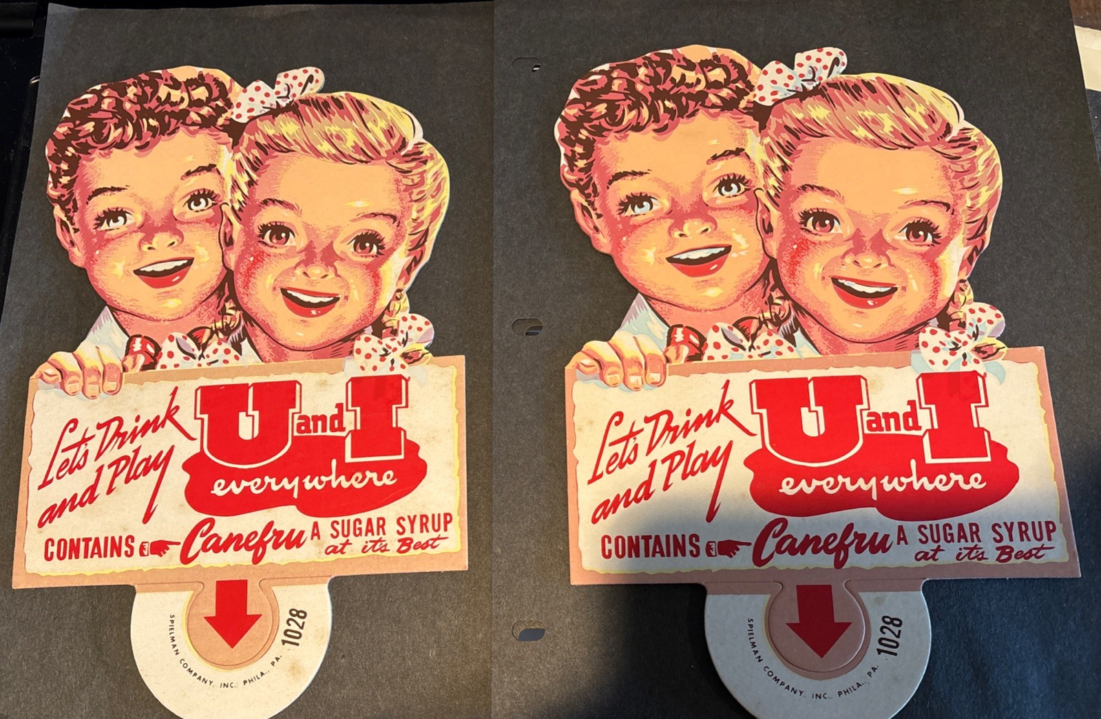 TWO VTG NMINT “LET’S DRINK U and I EVERYWHERE” CARDBOARD SIGNS, ORIGINALS!!