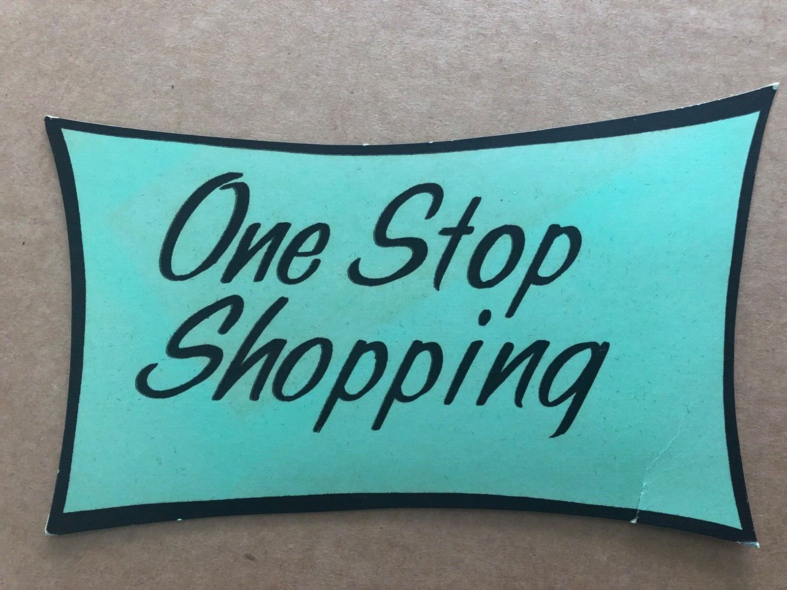 Vintage BANK STORE SIGN Cardboard “ONE STOP SHOPPING” 1960’s propaganda