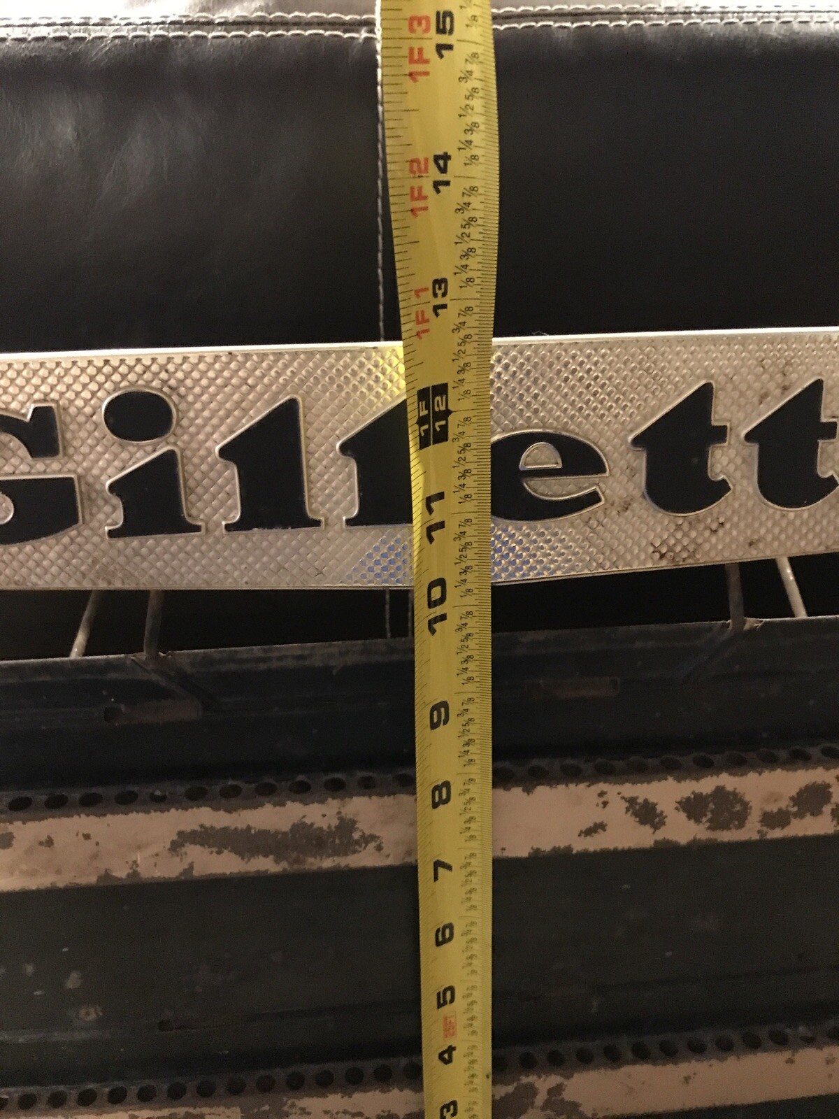 Vintage Metal GILLETTE Advertising Display Rack Blue Blades Thin Razor Sign