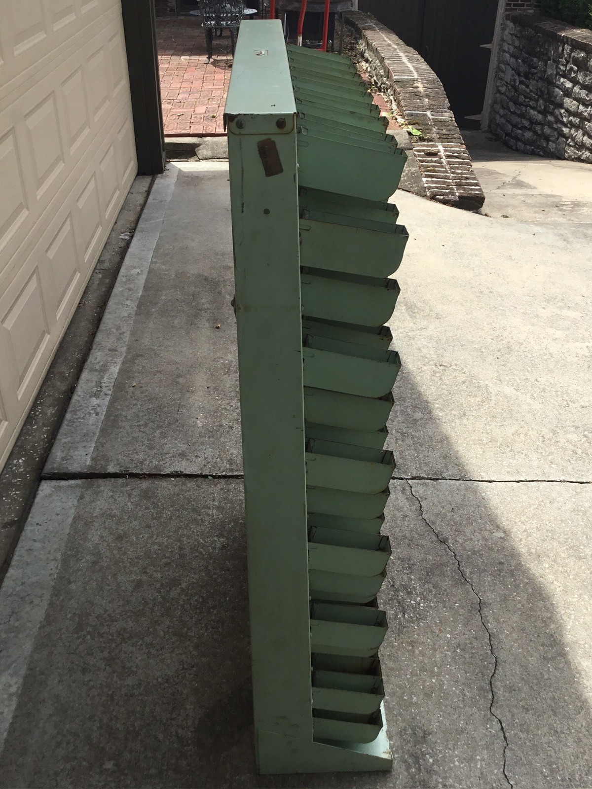 VINTAGE BATHEY HARDWARE STORE METAL DISPLAY FIXTURE SORTING ORGANIZER BOLT BIN