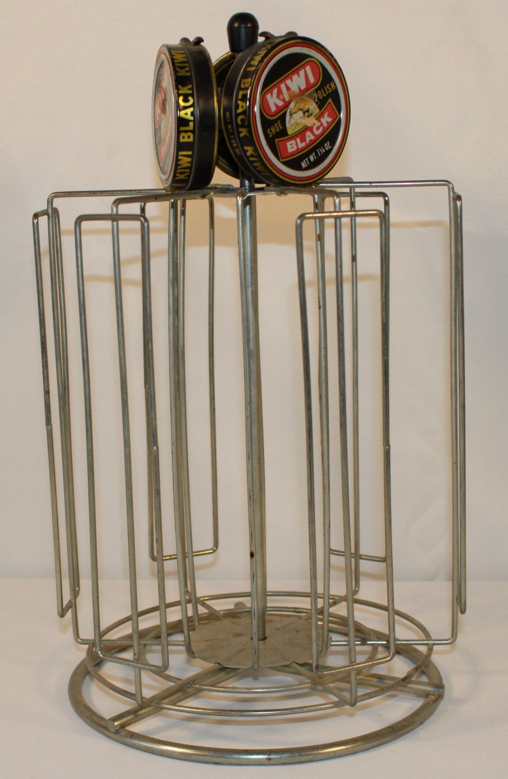 Vintage Metal Kiwi Boot Polish Holder Spinning Store Display Rack Advertising