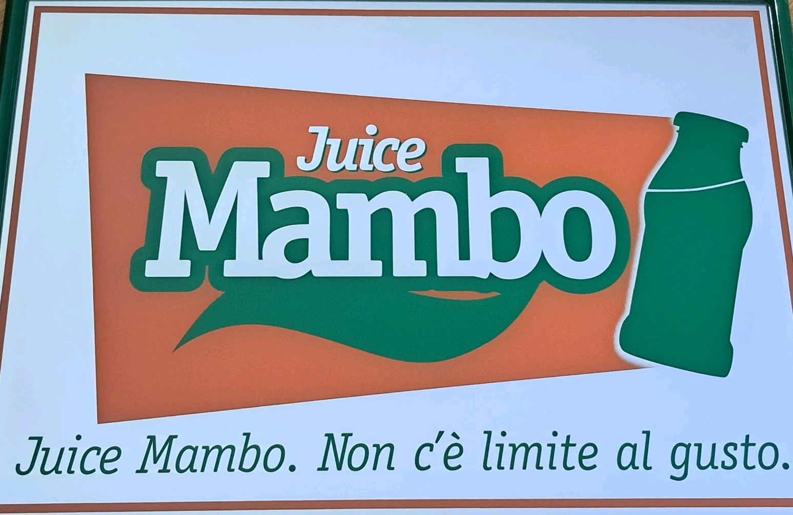 ADVERTISING MIRROR SIGN/FRAME-JUICE MAMBO JUICES-MIRROR-90′-VINTAGE