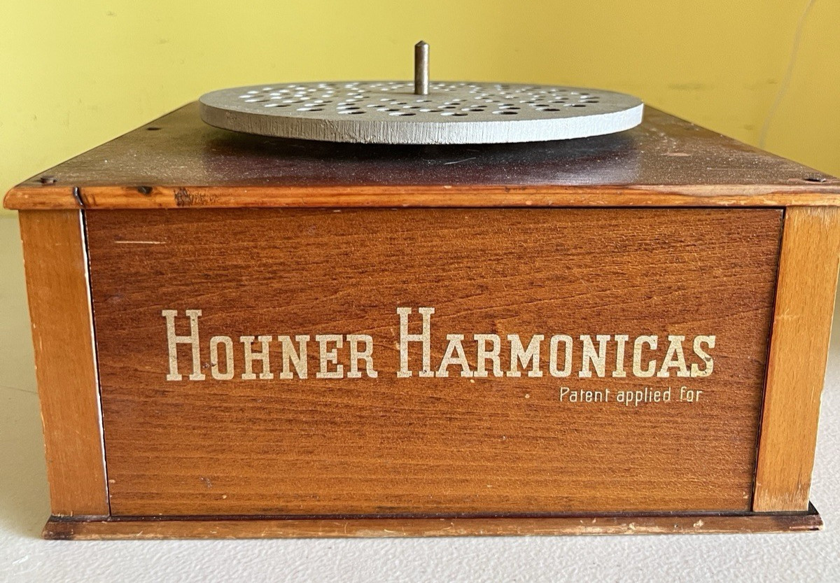 Antique Hohner Harmonica Revolving Retail Counter Top Store Display