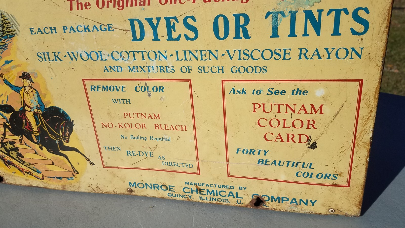 Vtg Putnam Fadeless DyesTin Metal Counter Store Display Advertising Cabinet