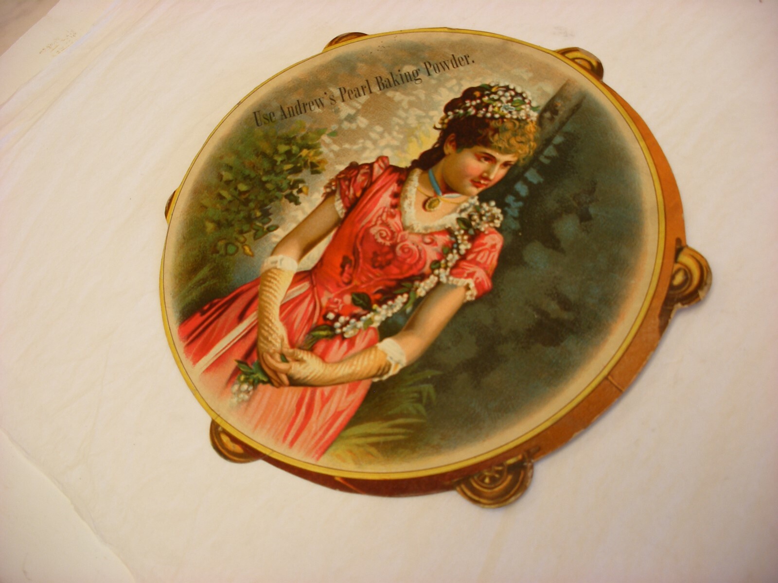 Vtg General Store Advertising Sign Trade Card – Andrew’s Pearl Baking Powder
