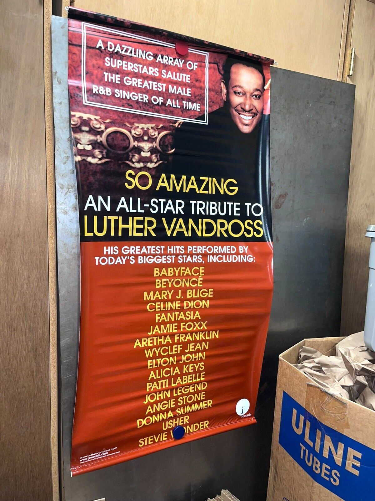 SO AMAZING All-Star Tribute To LUTHER VANDROSS 2-SIDED VINYL PROMO BANNER 2005