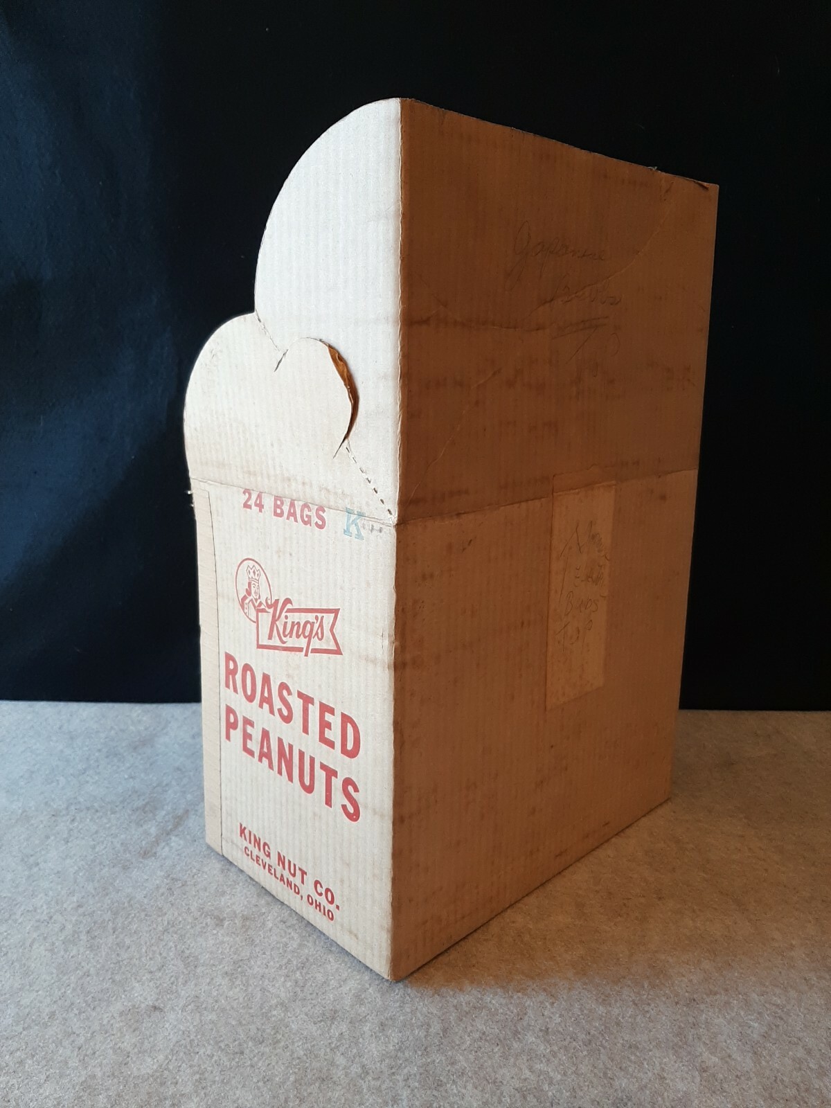 Vintage Store Display Carton Box Kings Roasted Peanuts in Shells
