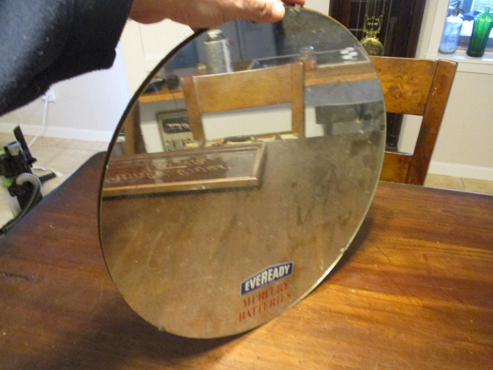 EVEREADY MERCURY BATTERIES ADVERTISING STORE DISPLAY MIRROR 15.5”