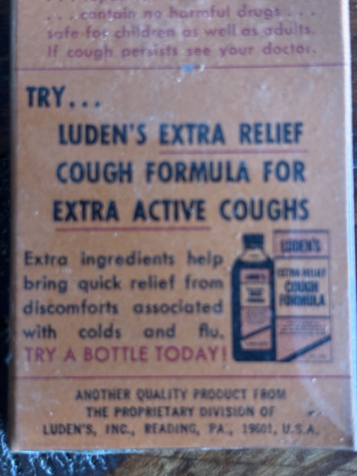Vintage 1950’s NOS Full Box (20) Boxes LUDEN’S Country Store Counter Display