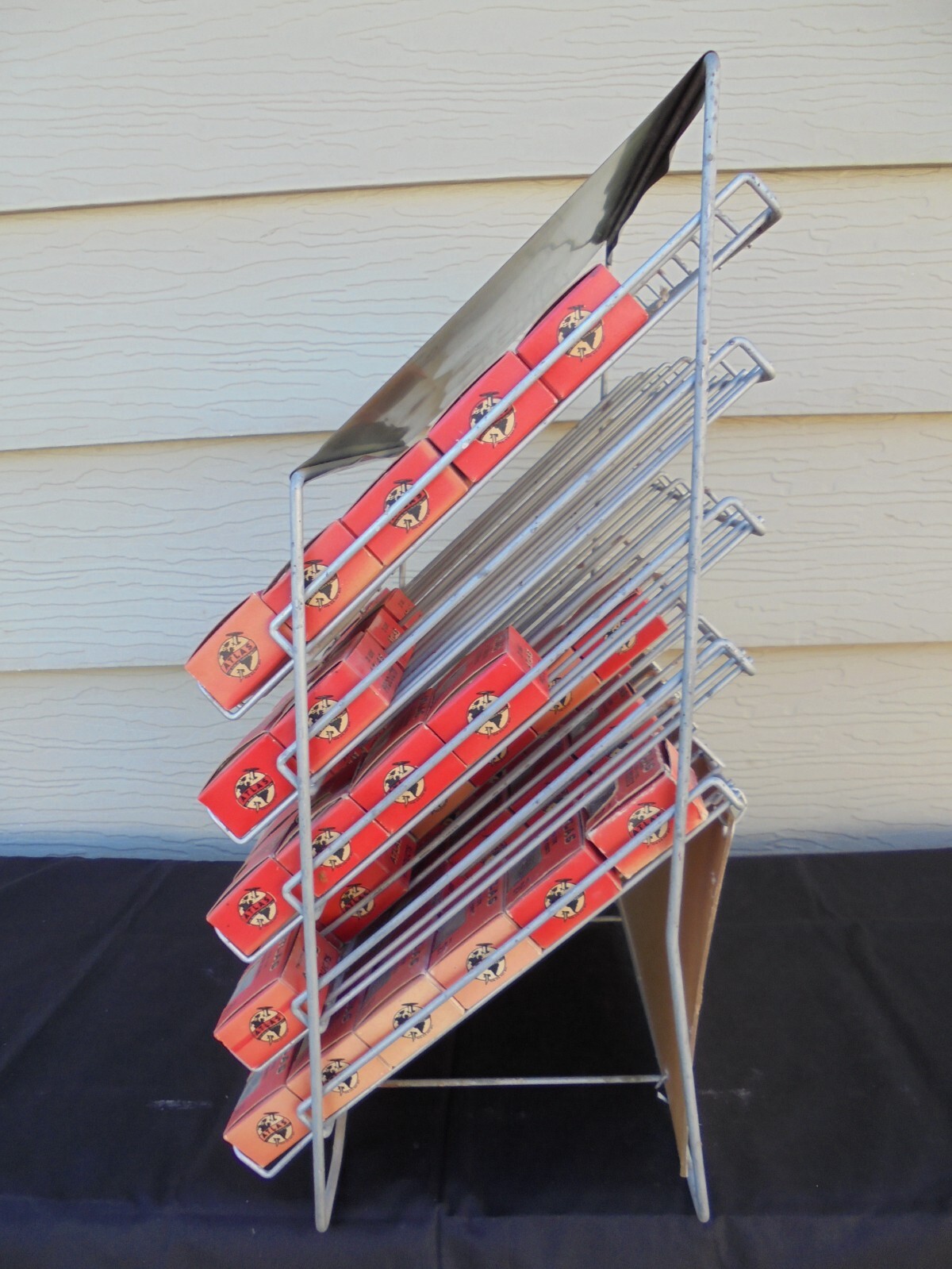 Atlas Tack And Nail Countertop Display Rack Metal Advertising Sign & Nails Tacks
