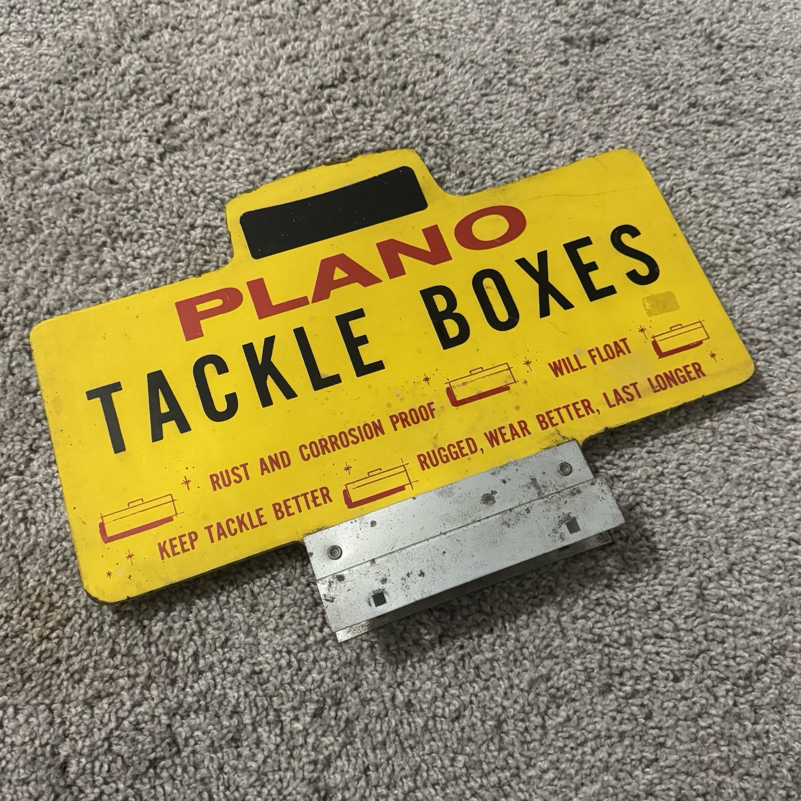 Vintage Plano Tackle Boxes Store Display Sign Topper Rack Advertising