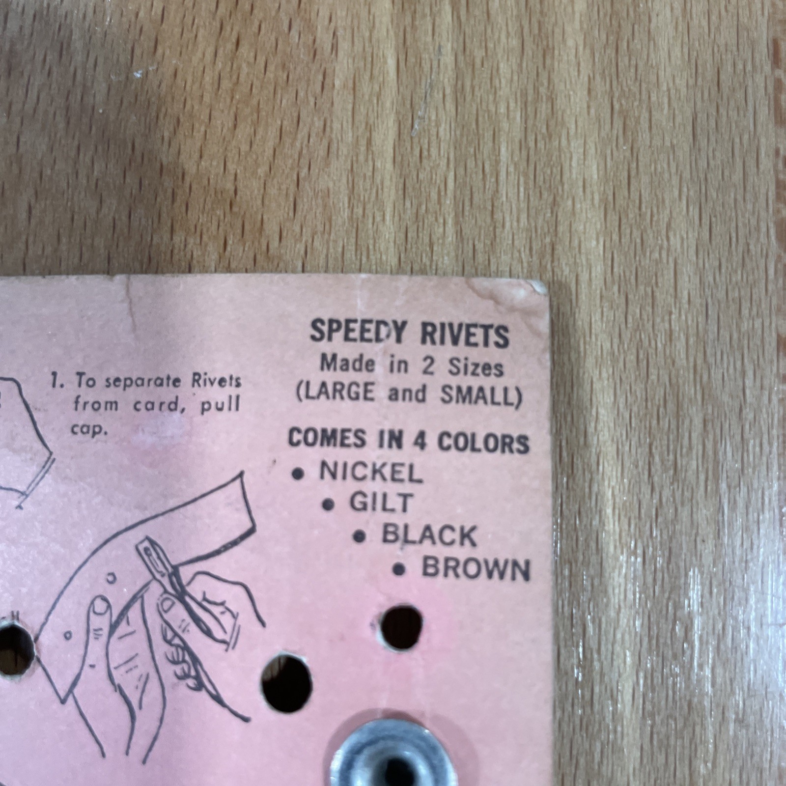 Vintage Speedy Rivets Store Display Advertising – The Dot Line – Made in USA