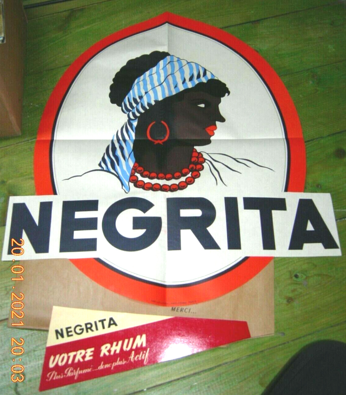 NEGRITA – VOTRE RUM – ADVERTISING IN ENVELOPE – FRANCE 1954 – NEVER USED