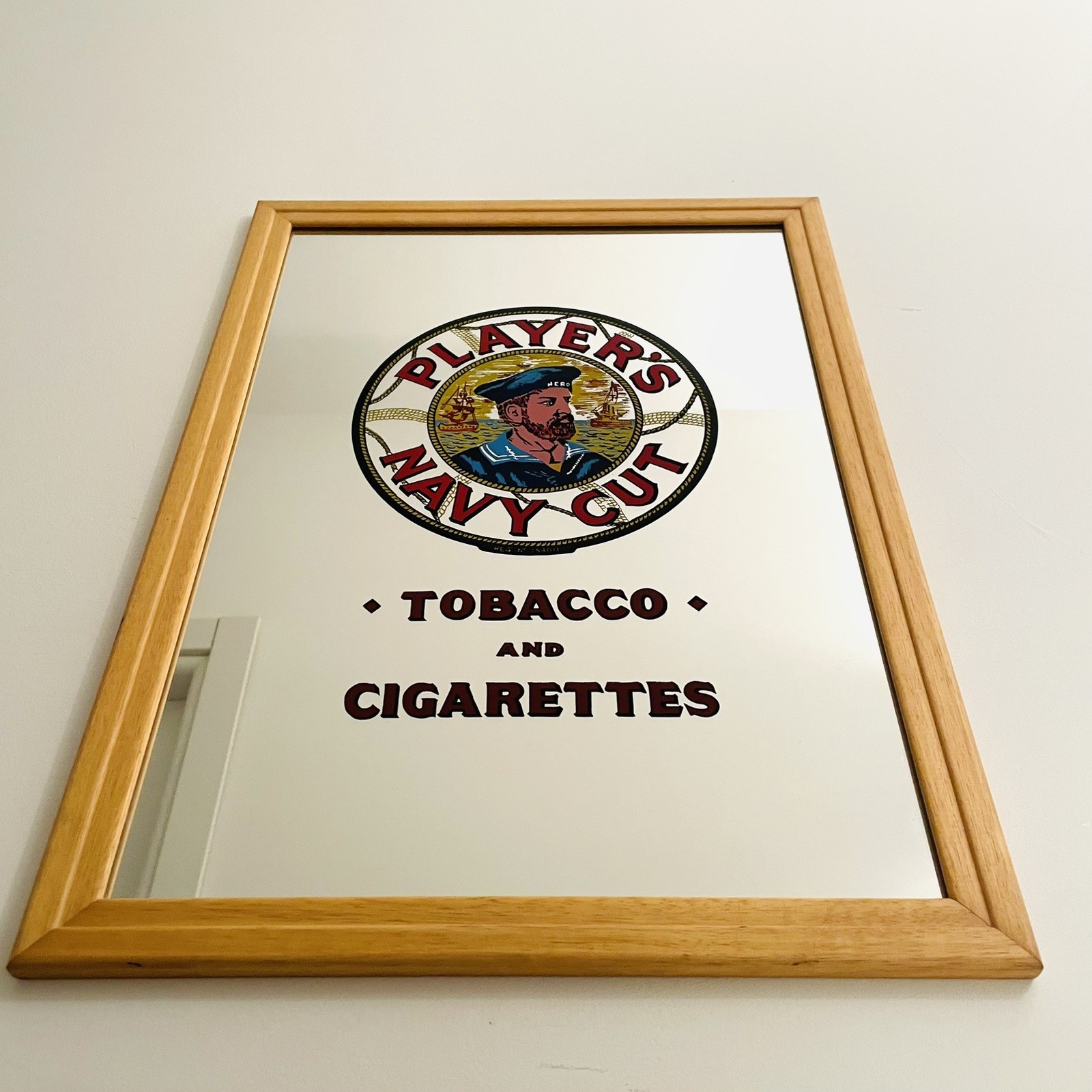✅ Navy Cut Players Old Advertising Mirror Vintage 70s 80s
