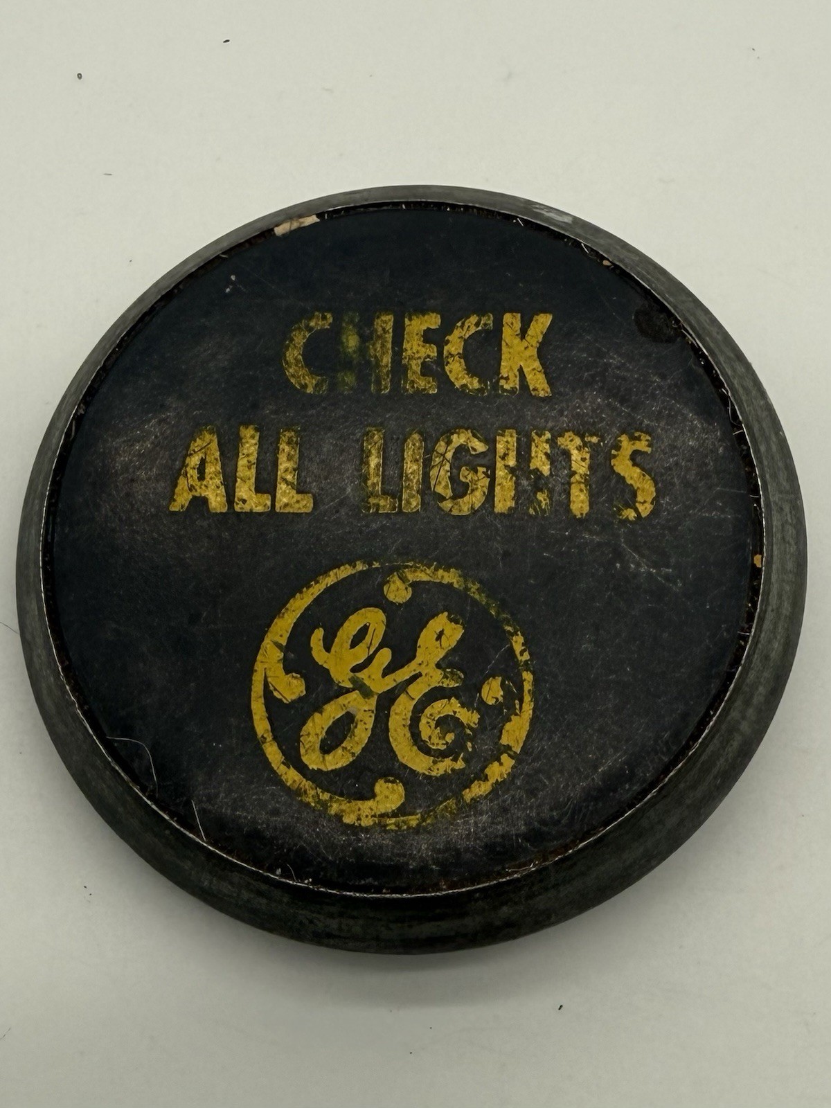 Vintage General Electric Check All Lights Advertising Display Sign Rare Prop