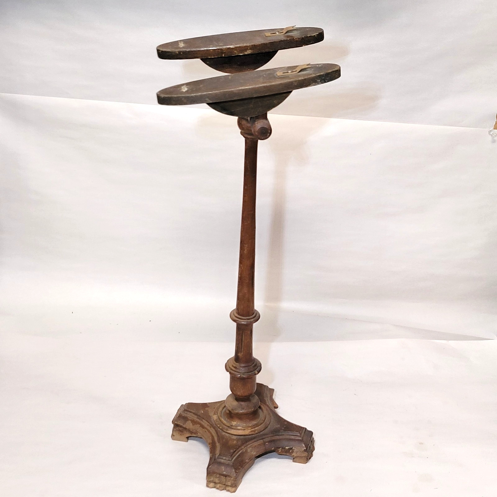 1920s Shoe Store Display Stand with Carved Paw Feet Antique Vintage Art Deco