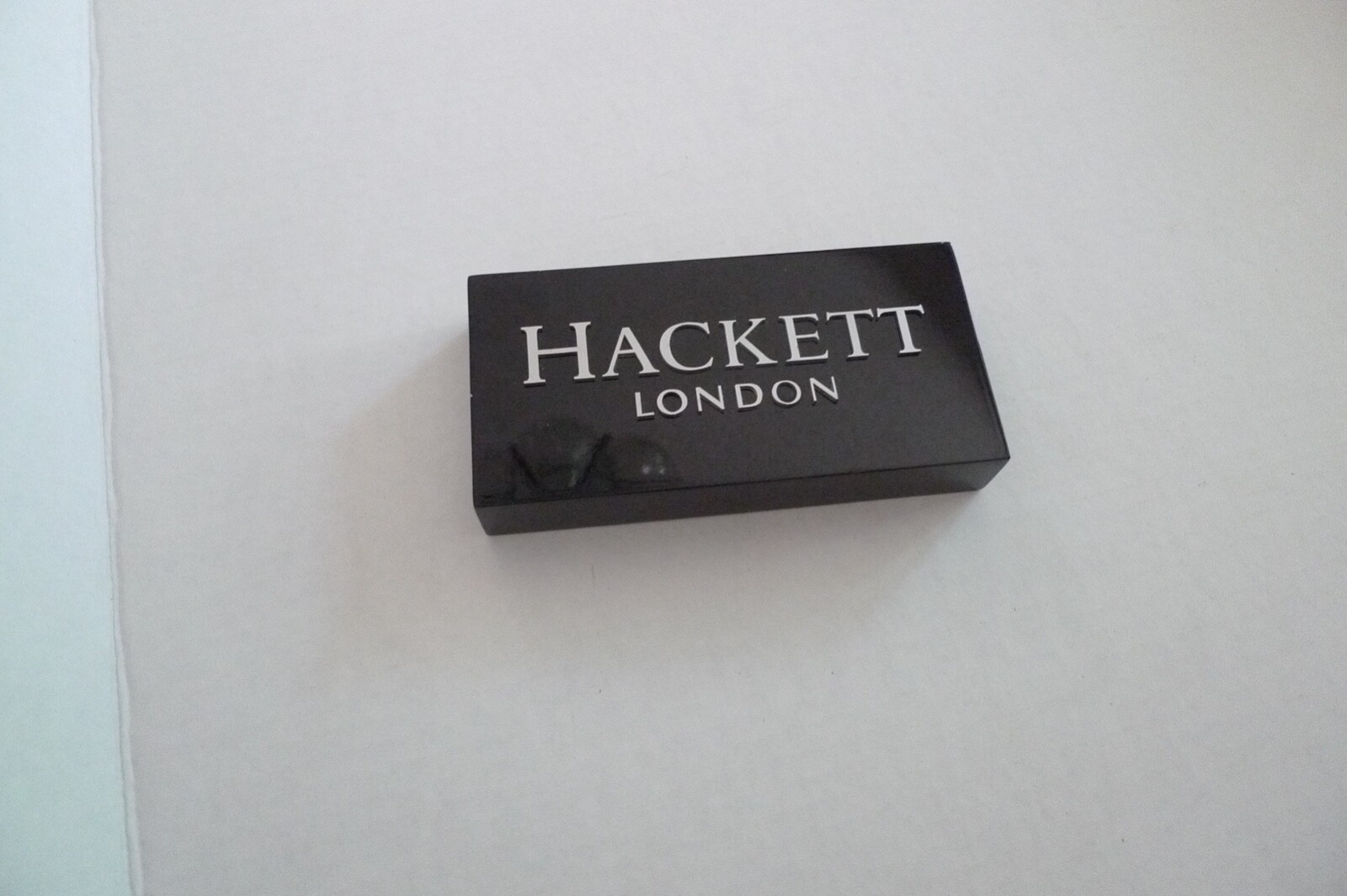 HACKETT LONDON–ADVERTISING- STORE DISPLAY –GLOSSY PLASTIC – TABLE TOP SIZE