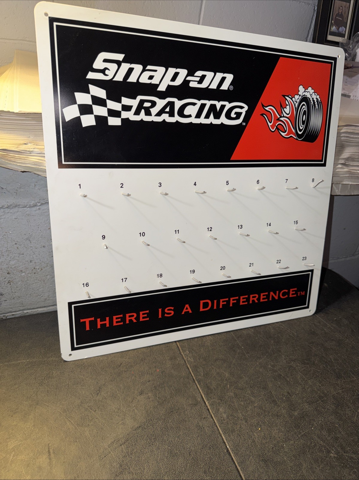 Vintage Snap-On Tools Nascar Racing Garage 23 Key Holder Promotional Board 18×18