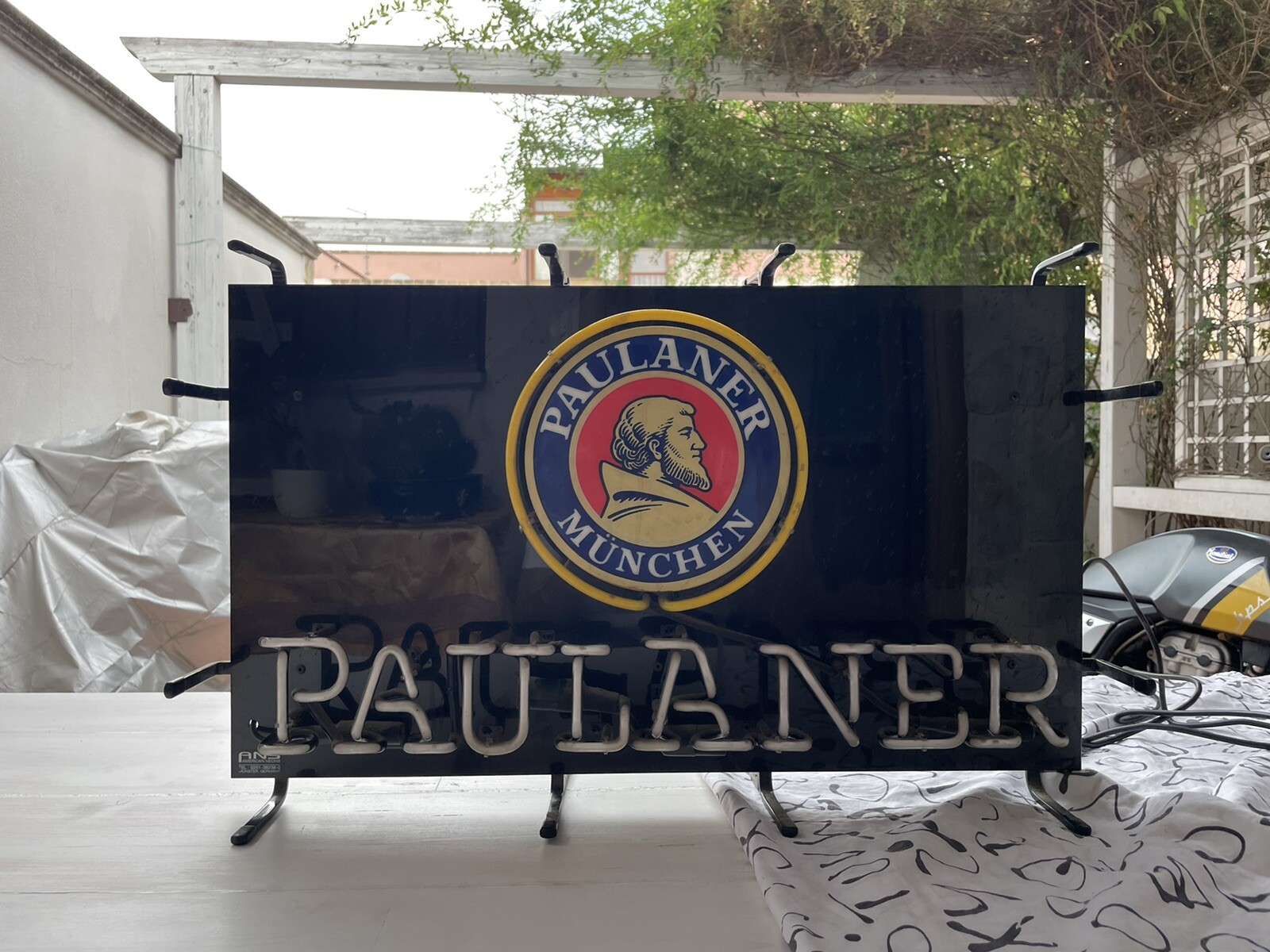 vintage luminous Paulaner sign